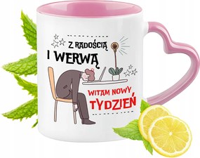 Vicces Rózsaszín Bögre Szív Alakú Füllel Ajándék