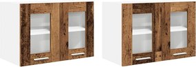 vidaXL Függő szekrény tárolóval 2 pcs Öreg fa 60 x 31 x 40 cm Faanyag