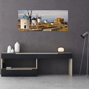 Kép - Consuegra szélmalmai, Spanyolország (120x50 cm)