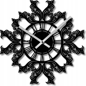 Falióra 60 cm Modern Fekete Konyha Nappali Óra Áttört 3D Kép