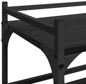 vidaXL Konyhai kocsi Fekete tölgy 50 x 35 x 75.5 cm Faanyag