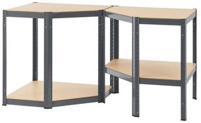 Juskys Sarokpolc - 160x75x40-75 cm - szürke