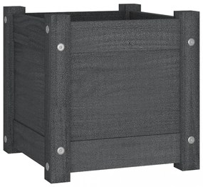 2 db szürke tömör fenyőfa kerti virágtartó 31 x 31 x 31 cm