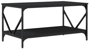 Fekete szerelt fa dohányzóasztal 90 x 50 x 45 cm
