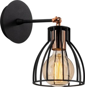 Kemah N-1238 fekete-bronz fém falilámpa