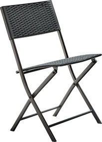 Kerti rattan szett 1+2, fekete, FARUK