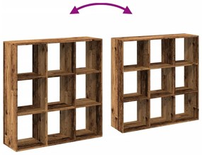 antik fa színű fa térelválasztó könyvespolc 102x29x103,5 cm