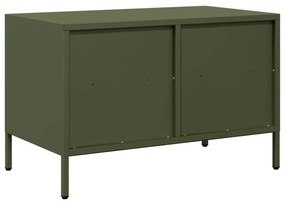 olívazöld hidegen hengerelt acél TV-szekrény 68 x 39 x 43,5 cm