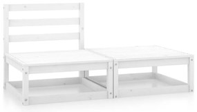 vidaXL 2 részes fehér tömör fenyőfa kerti bútorgarnitúra