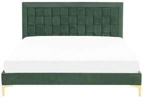 Franciaágy 140 cm LIMO (poliészter) (sötétzöld) (ágyráccsal). 1022886
