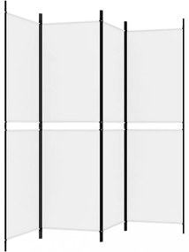 4 paneles fehér szövet térelválasztó 200x180 cm