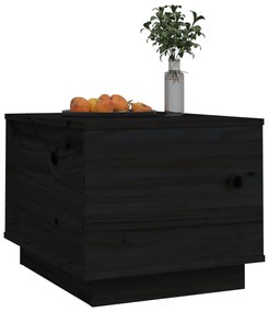 Fekete tömör fenyőfa dohányzóasztal 40x50x35 cm