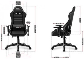 Ergonomikus fekete gamer szék tinédzsereknek