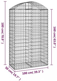 íves horganyzott vas gabion kosár 100x50x160/180 cm