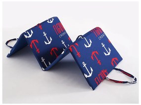 Piros-kék kerti székpárna napozóágyra 49x137 cm Anchors – B.E.S.