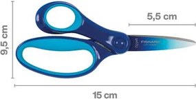 Olló, iskolai, 15 cm, balkezes, FISKARS, ombré kék (IF1067854)