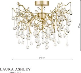 LAURA ASHLEY 3756150-Q WILLOW Kristály Mennyezeti Lámpa Átlátszó, Pezsgő G9 IP20