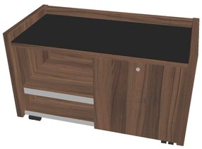 Verno mobil konténer 100 x 50 cm üveggel, bal, dió / fekete