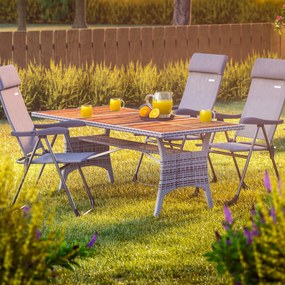 Deuba 4 darabos kempingszék szett - világosszürke