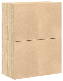 2 db sonoma tölgy szerelt fa szekrény 2 fiókkal 60 x 31 x 40 cm