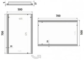 NIMCO ZP 11001 - LED Fürdőszobai tükör háttérvilágítással 6500K 70x50 cm IP44