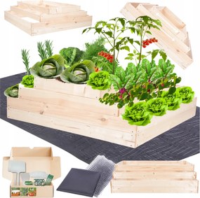 Lépcsőzetes virágtartó állítható fa zöldségtartó magasított 36x120x100