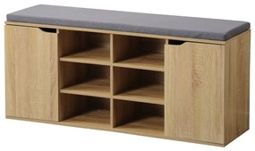 Kesper 15928 Cipőtartó állvány ülőfelülettel,tölgyfa dekor, 103 x 48 x 30,5 cm