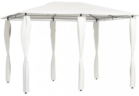 krémszínű pavilon oszlop takarókkal 3 x 4 x 2,6 m 160 g/m²