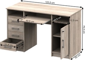 PC asztal, tölgy sonoma, B9 NEW