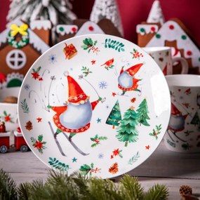 Altom Winter Gnomes porcelán desszert tányér 20 cm