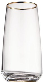TOUCH OF GOLD long drink pohár aranyszegéllyel, 480 ml, 6 db-os készlet