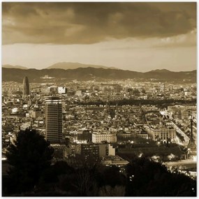 Poszterek 100x100 Éjszakai felvétel Barcelonából