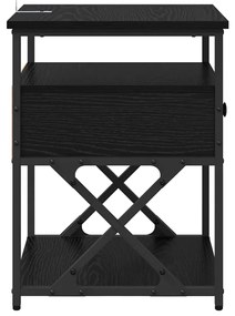 Éjjeliszekrény 2 pcs Musta tammi 40 x 42 x 55 cm Faanyag