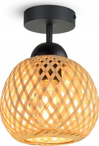 Mennyezeti Lámpa Függő Bambusz Fonott Boho Természetes 584-PR1 Led Fekete