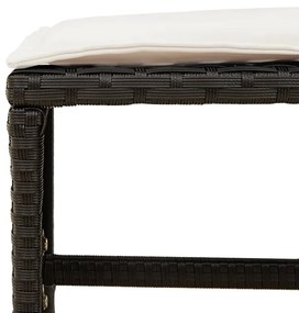 17 részes fekete polyrattan kerti étkezőgarnitúra párnákkal