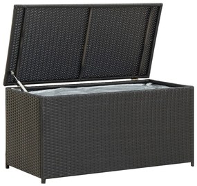 vidaXL fekete polyrattan kerti tárolóláda 100 x 50 x 50 cm