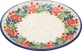 Desszerttányér 20 cm Művészi kerámia Bolesławiec minta 1958 Virágok