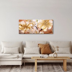 Kép - Arany virágok (120x50 cm)