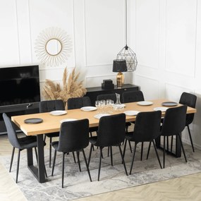 Bővíthető Étkezőasztal Aranytölgy/Fekete Színben. EDWIN 160-260 cm