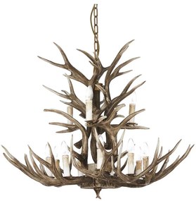 Ideal Lux - CHALET lógólámpa 12xE14/40W/230V láncon, szarvasagancs dizájn