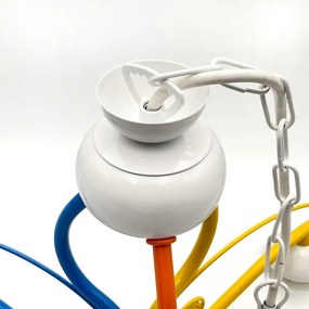 Csillár láncon RETRO 3xE27/60W/230V fehér/színes