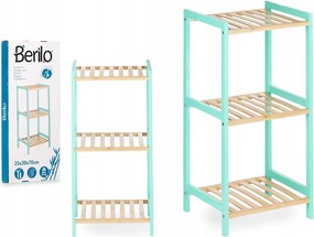 Fürdőszobai polc 3 szintes menta 35×30×70 cm Szekrény Konyhai Polc Oszlop