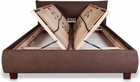 VALERIA LUX kárpitozott ágy + rácsos rács + matrac EMI