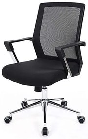 Irodai ergonomikus szék kartámasszal, fekete