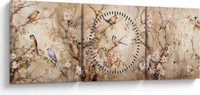 Kép - Vintage madár festmény II. (órával) (90x30 cm)