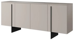 Larena komód 200 cm három fiókkal - kasmír / fekete lábak