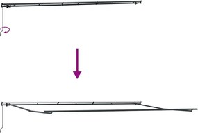 Barna kézzel kihúzható napellenző 600 x 300 cm