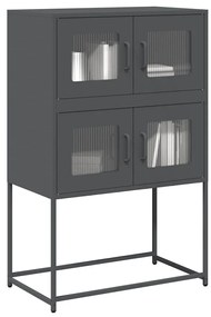 Highboard antracit 68x39x107 cm Acél