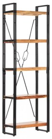5 szintes tömör akácfa könyvespolc 60 x 30 x 180 cm