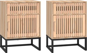 vidaXL 2 db szerelt fa és vas éjjeliszekrény 40x30x55,5 cm